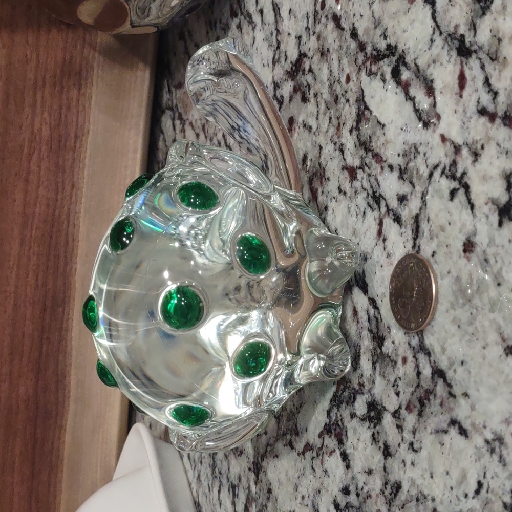 Crystal glass hand blown turtle